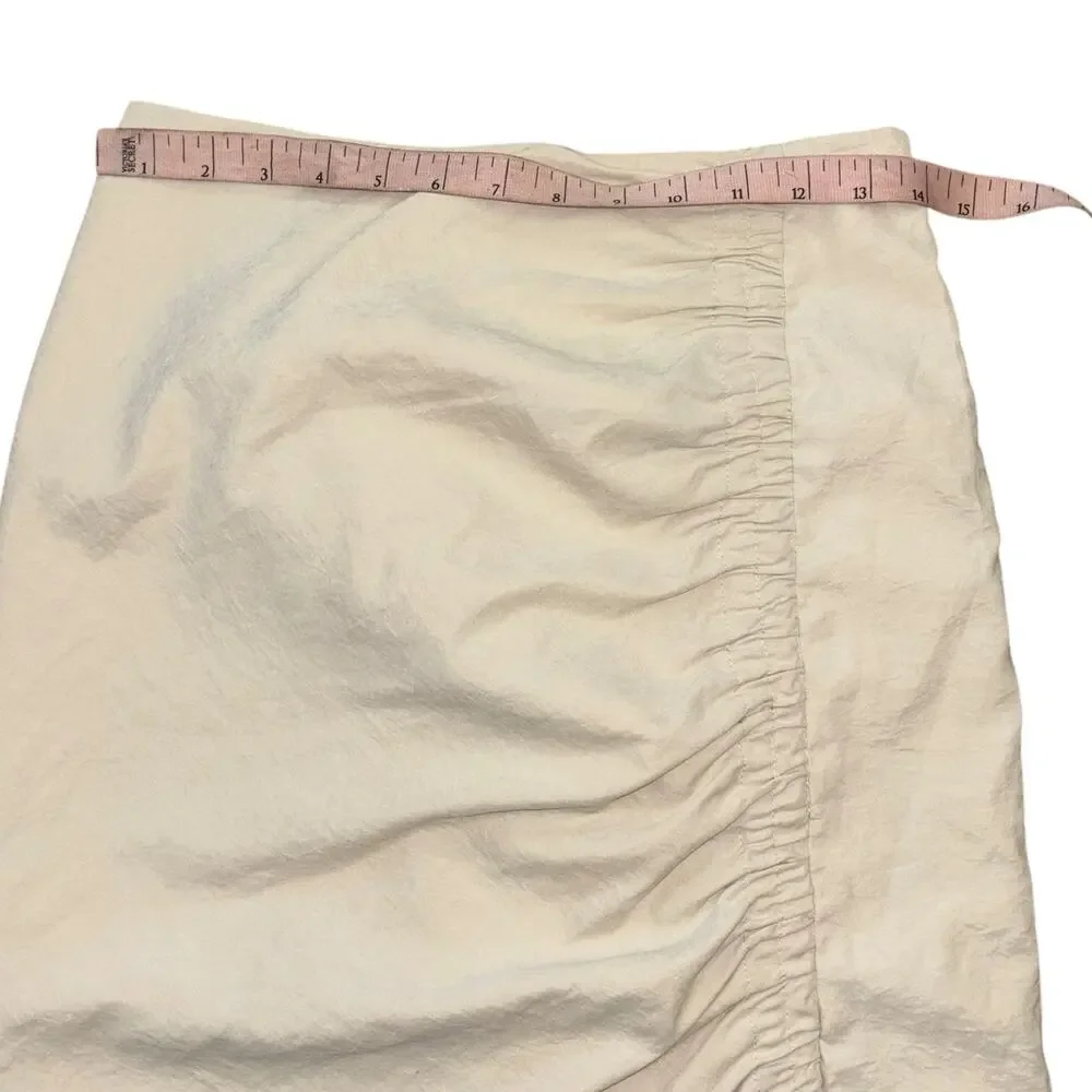 Nanette Lepore Y2K Ruched Bodycon Tan Skirt Women’s 0 Beachy Boho Spring Casual